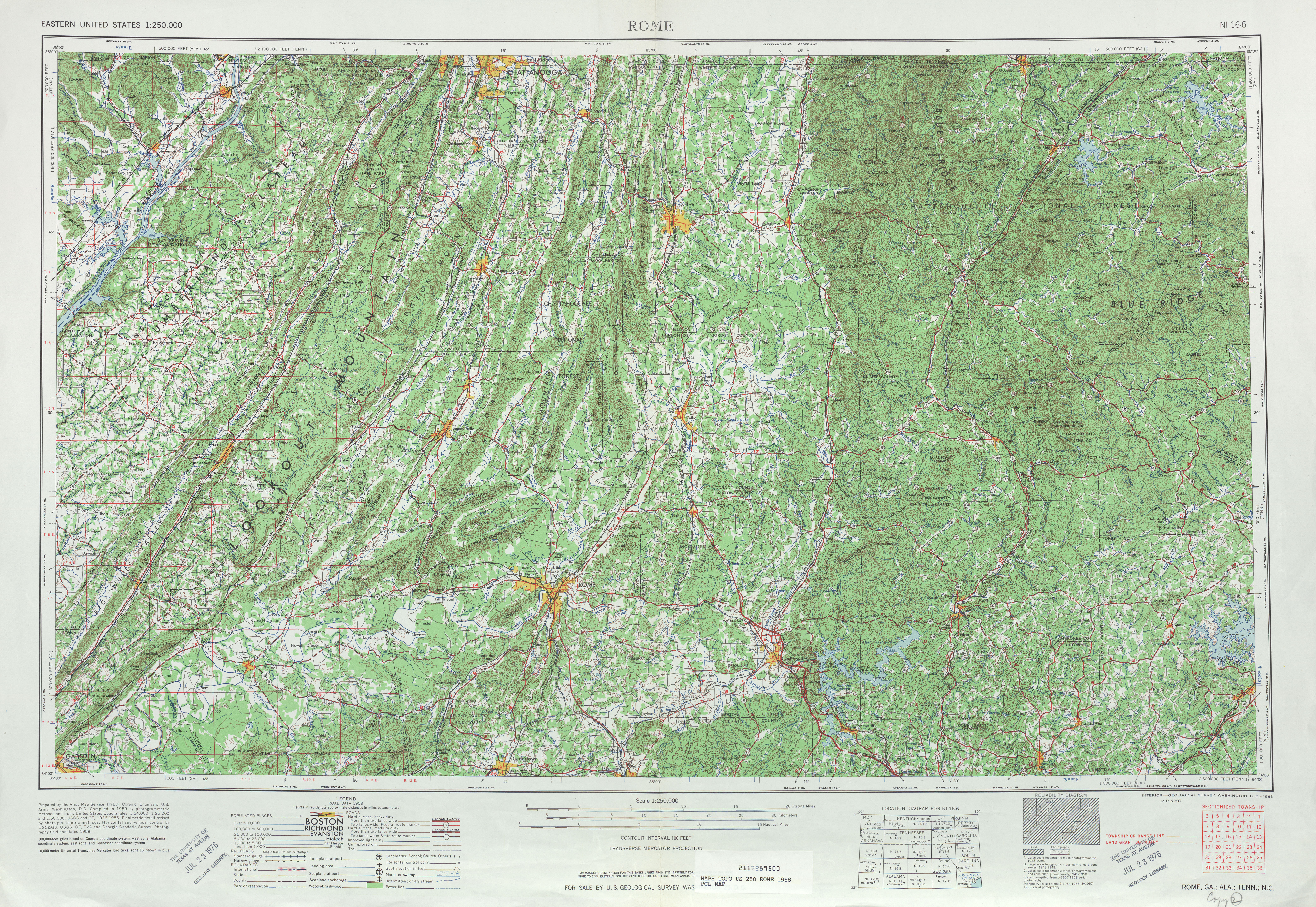 YellowMaps Calhoun GA topo map 1:62500 Scale 15 X 15 Minute Historical 1951 20.7 x 16.8 in
