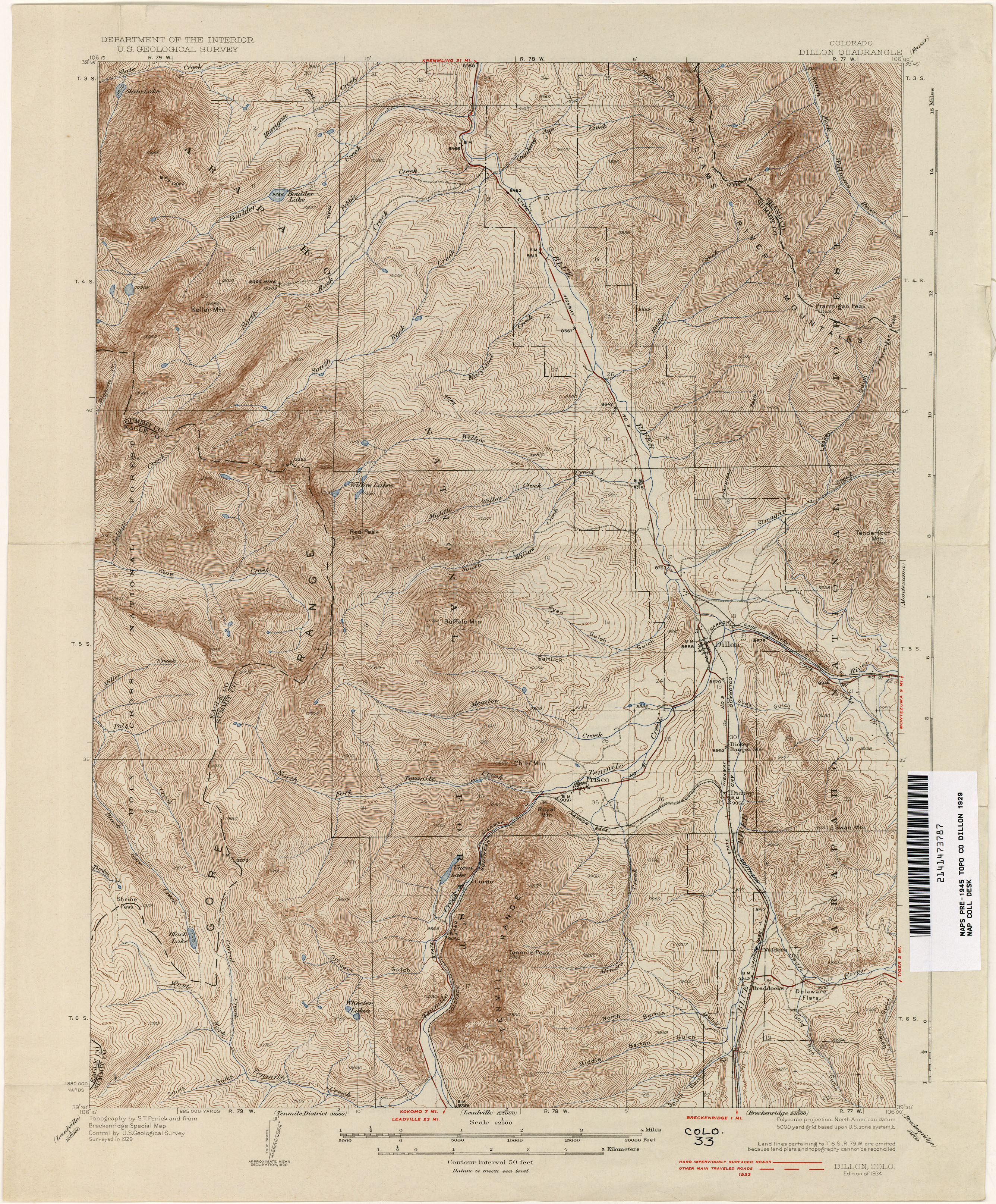 1898 USGS Telluride CO Quad~Topo~Mining ~ 24"x18" 