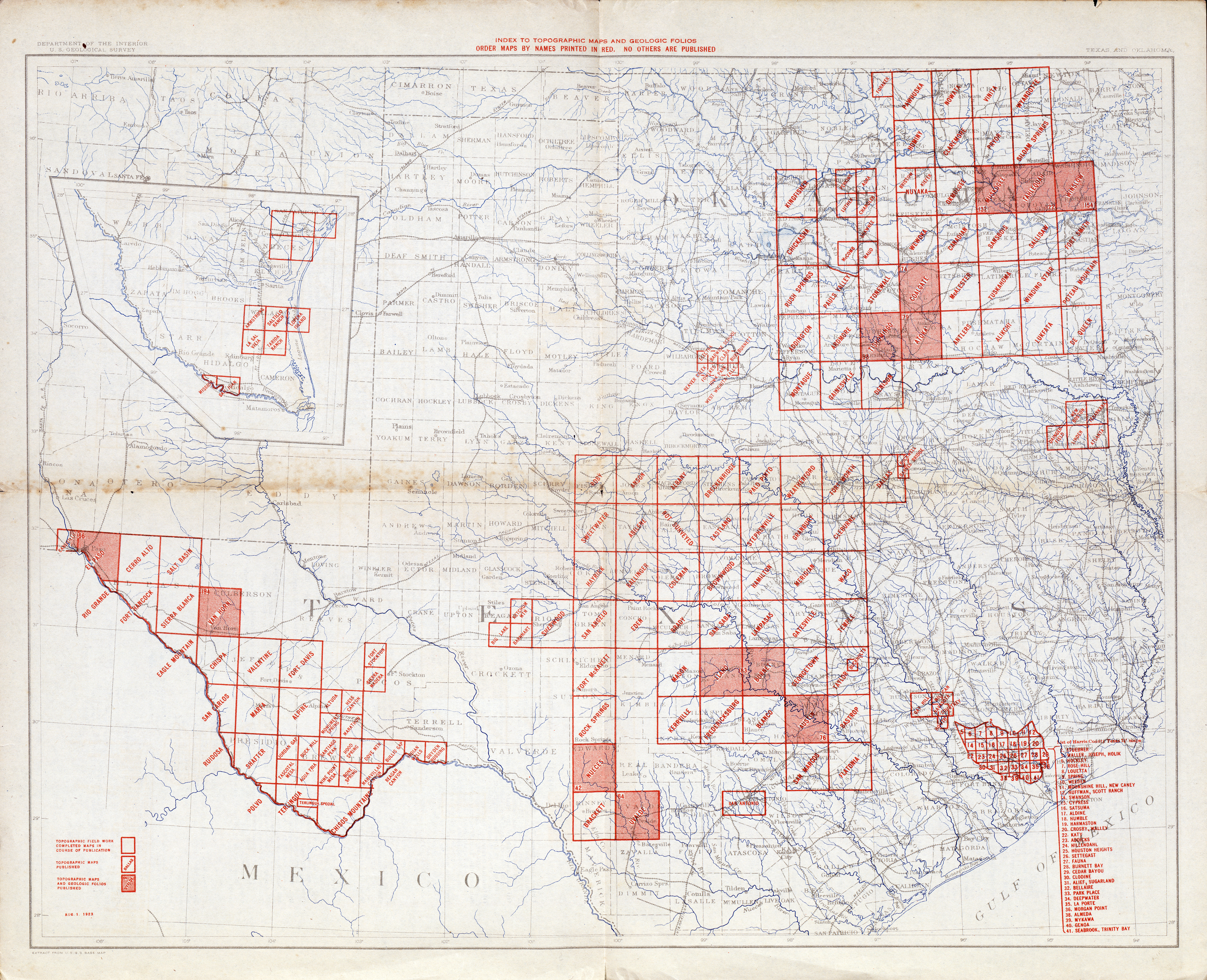 TEXAS City  Map 1-1 Vintage 1972 US Geological Survey USGS TEXARKANA 
