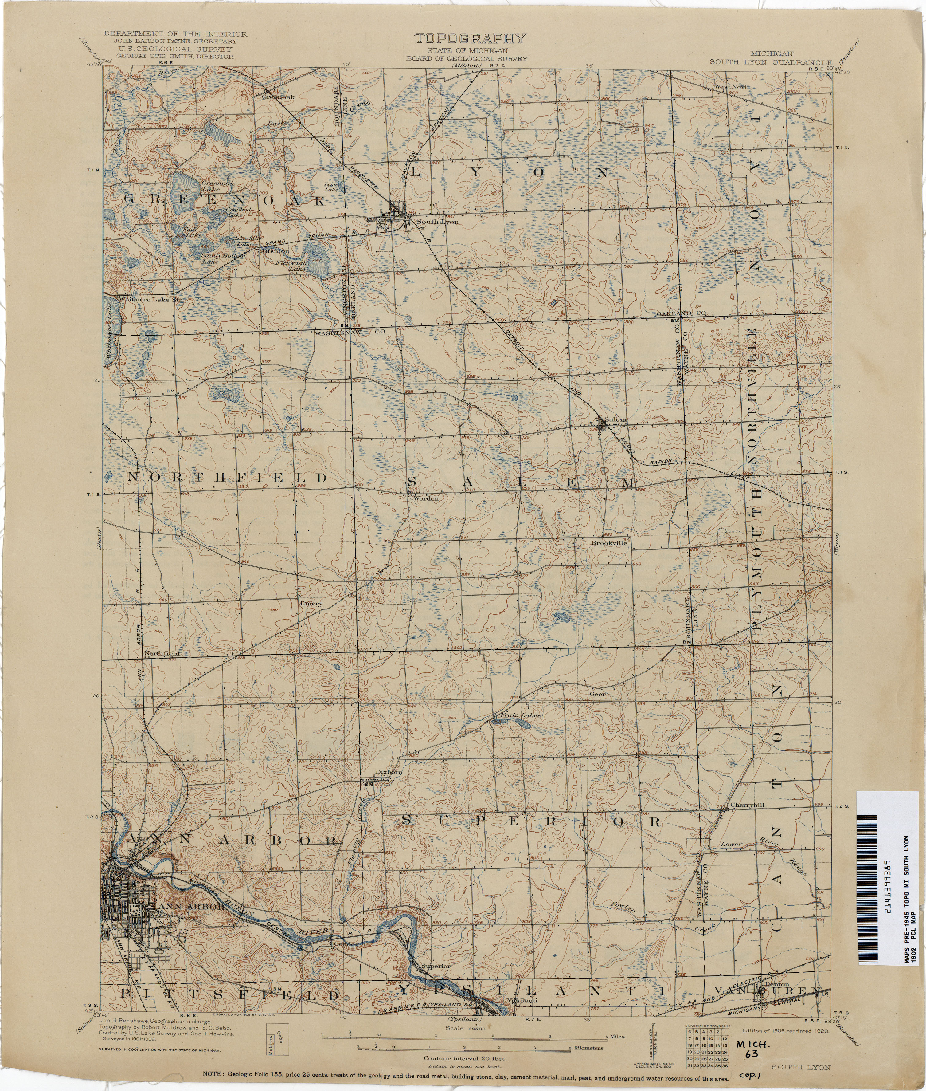 quad reprint 15x15 Prairieville Gun Lake USGS Topographic Michigan 2785585 Wayland 1959 Old Topo Map 1973