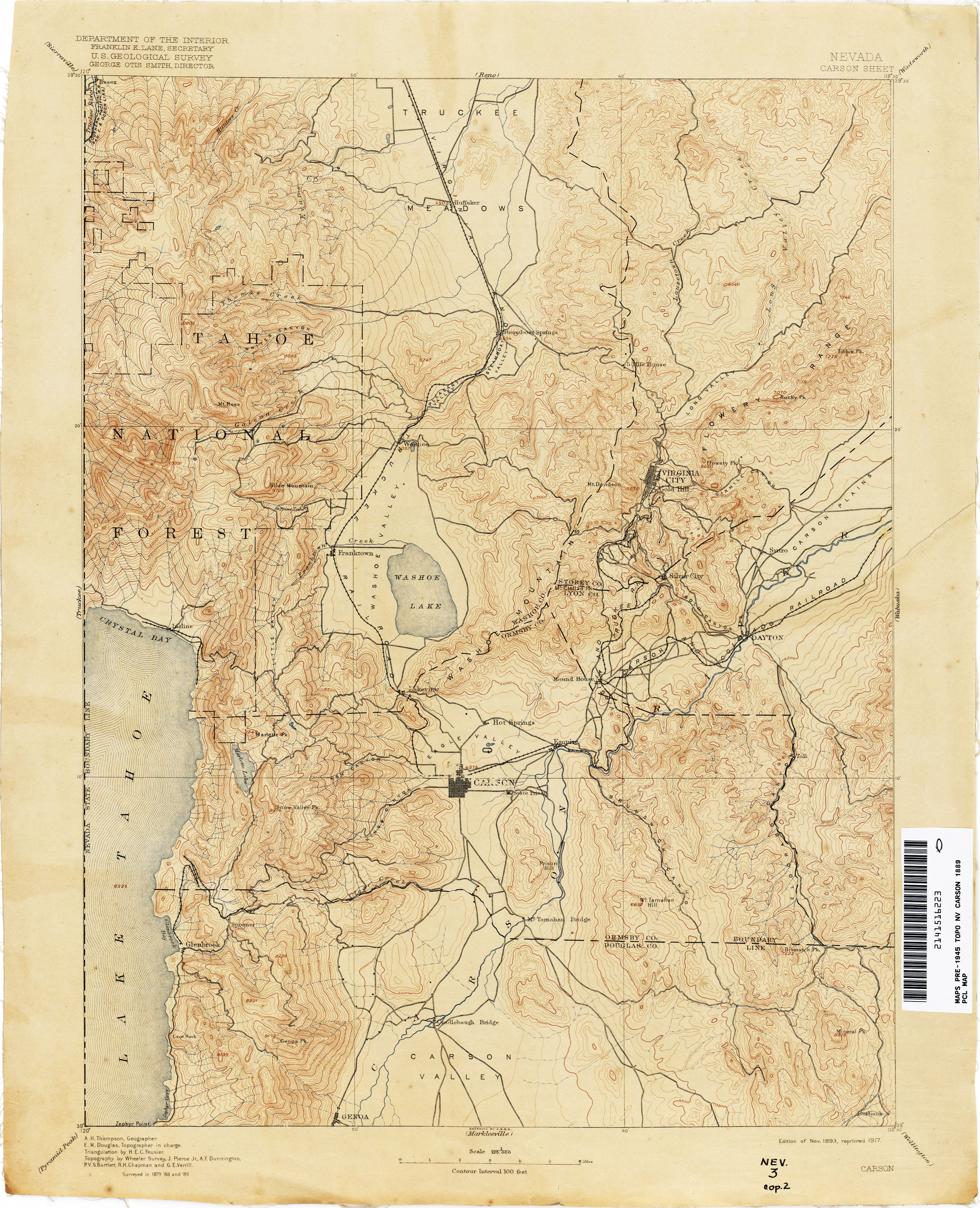 Nevada 1988-100K USGS Topographic Map BATTLE MOUNTAIN 