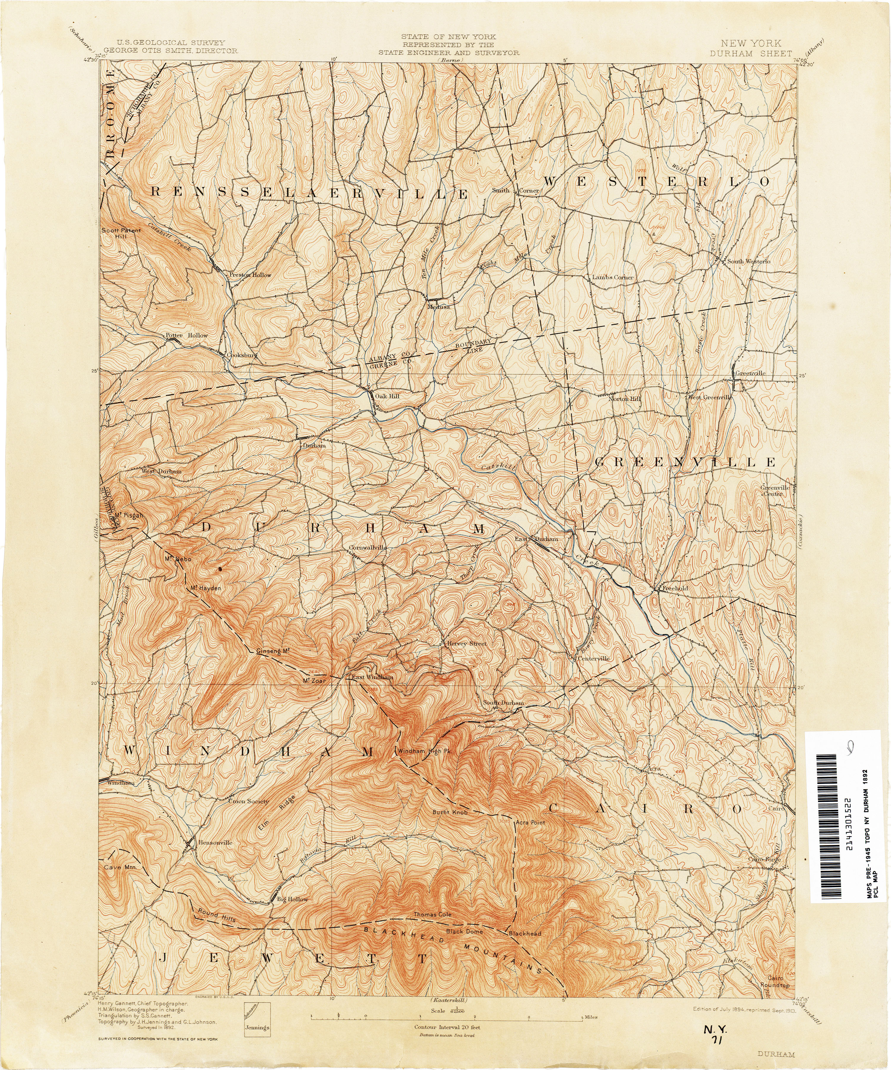 VINTAGE ANTIQUE 1948 NIAGARA FALLS New York NY USGS Topographic Topo Quad Map 