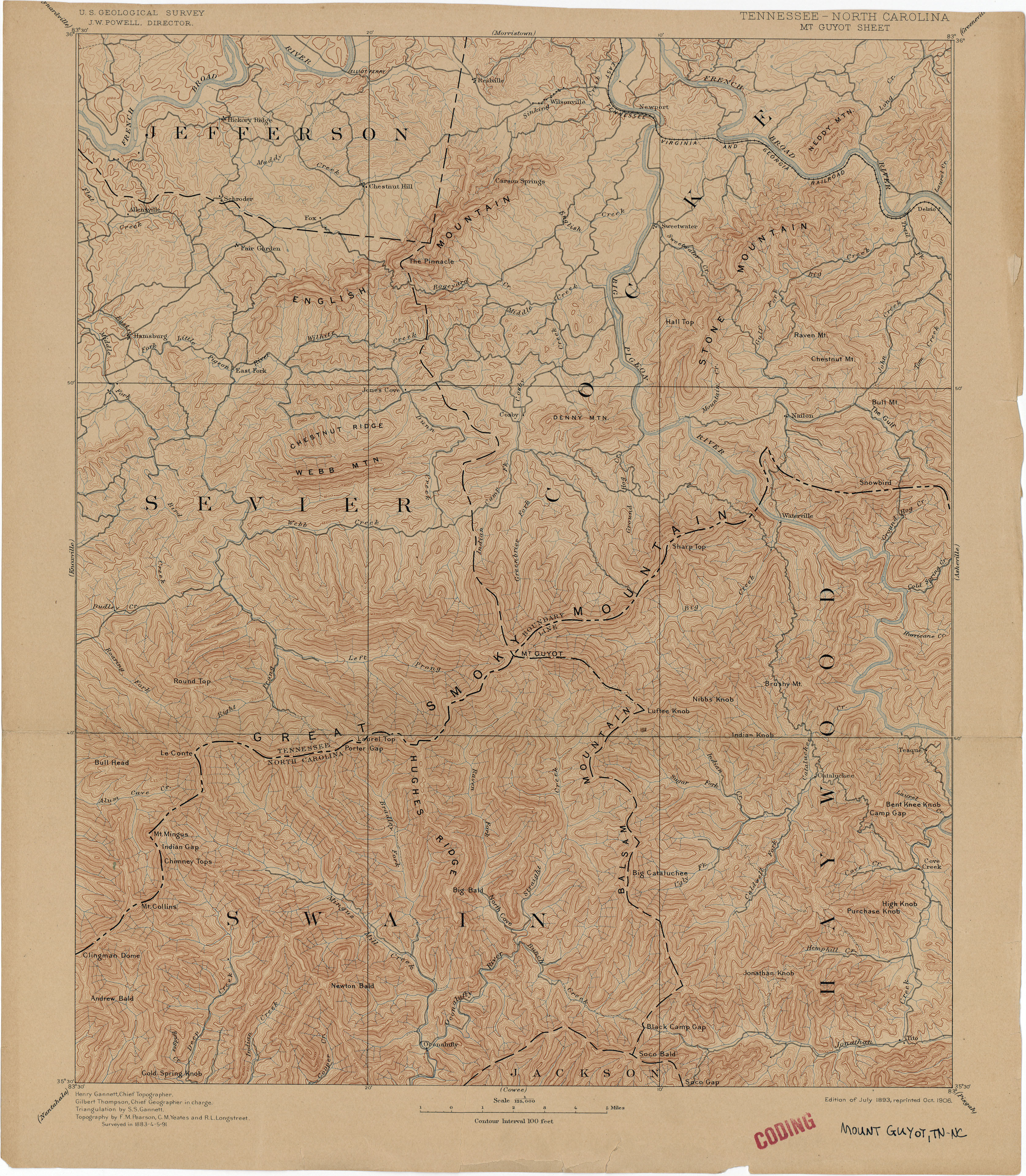 VINTAGE ANTIQUE 1948 MOUNT MITCHELL North Carolina NC USGS Topographic Topo Map 