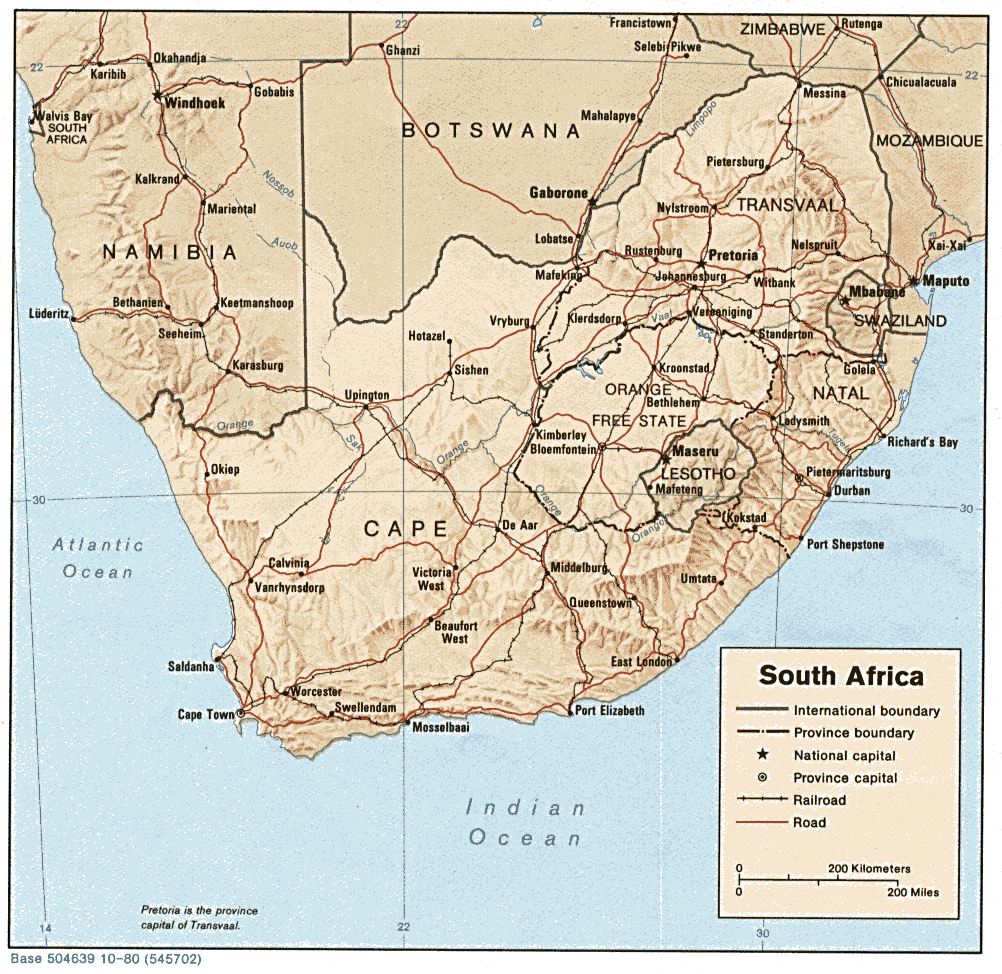 Free Map Of South Africa South Africa Maps - Perry-Castañeda Map Collection - Ut Library Online