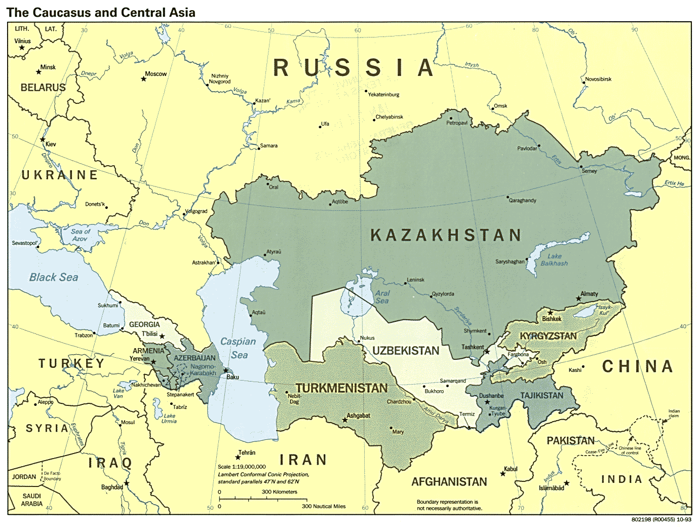 Kirghiz Steppe Physical Map