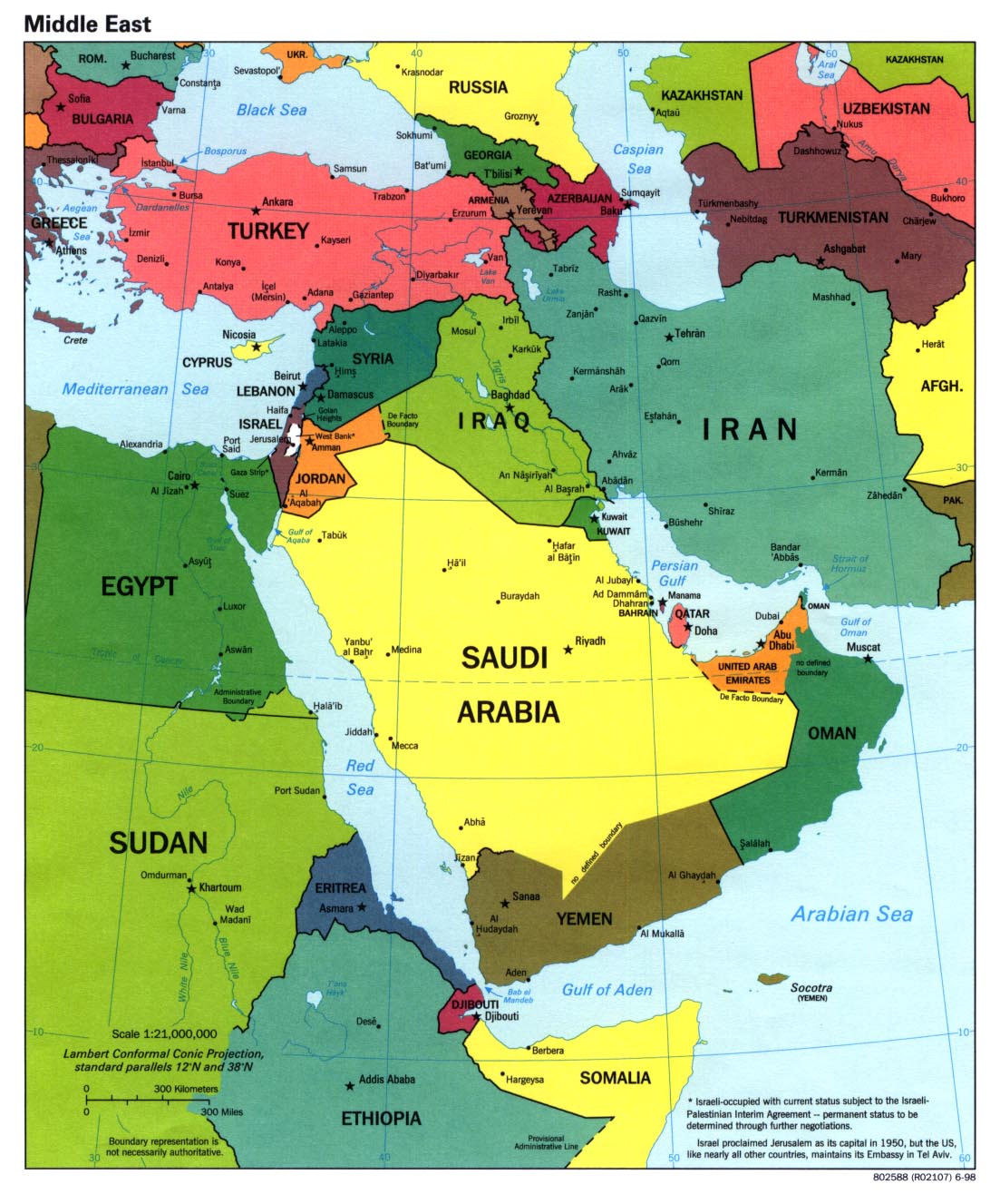 middle east map with countries