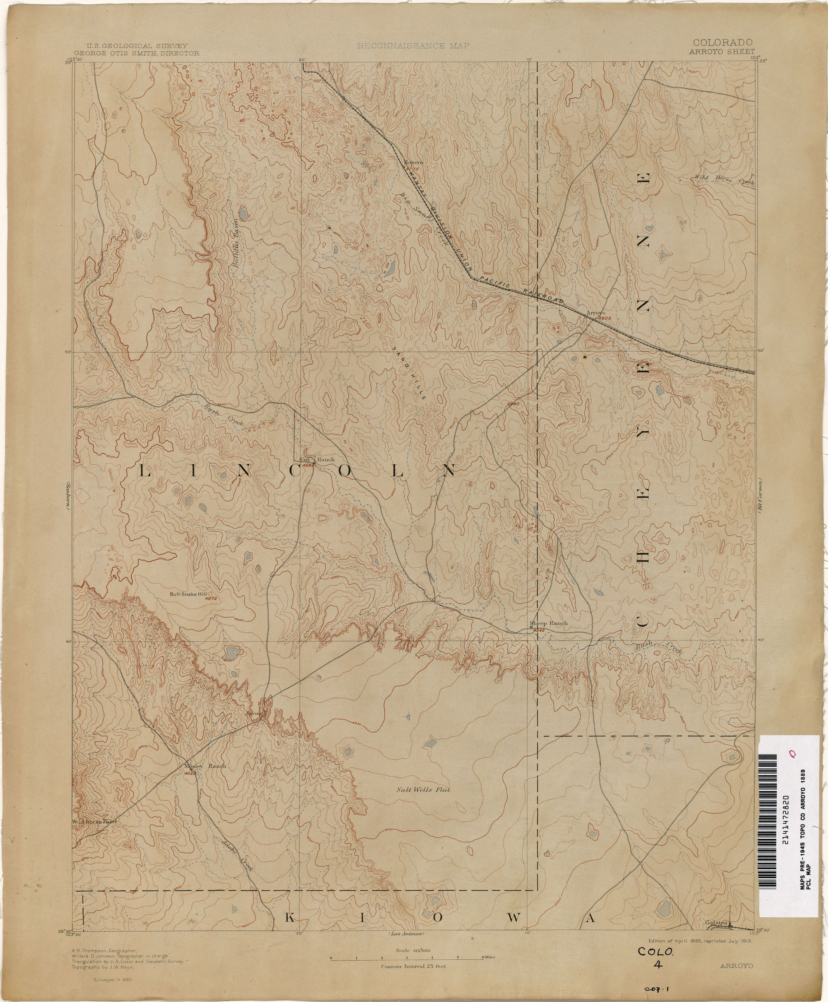 VINTAGE ANTIQUE 1947 BOULDER Colorado CO USGS Topographic Quadrangle Topo Map 