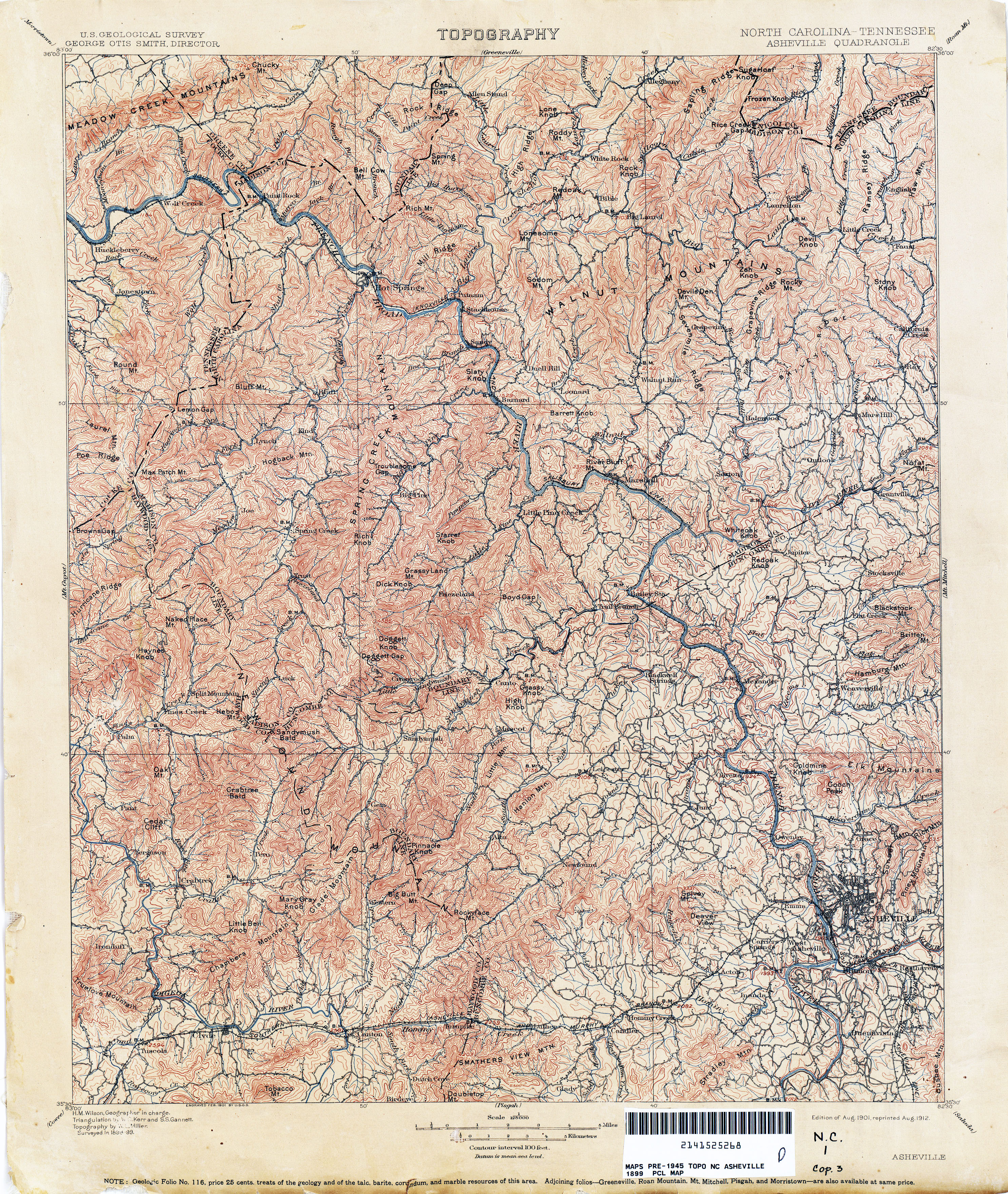 VINTAGE ANTIQUE 1943 NASHVILLE Tennessee TN USGS Topographic Topo Quad Map 