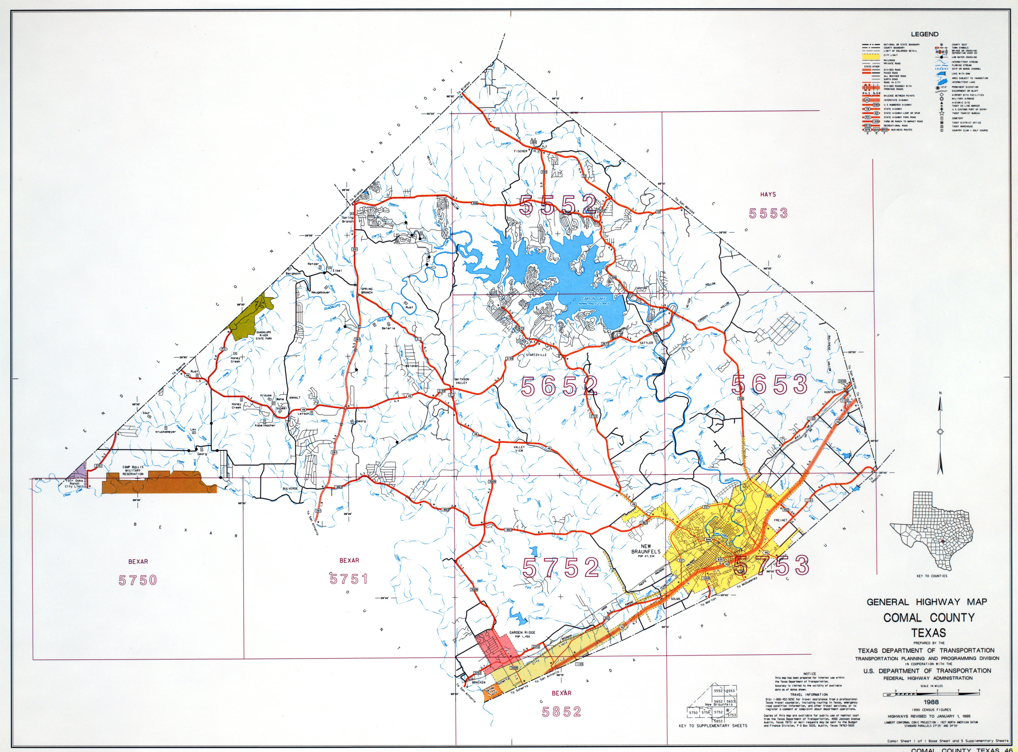 Comal County (County #46, Base Sheet 1) .
